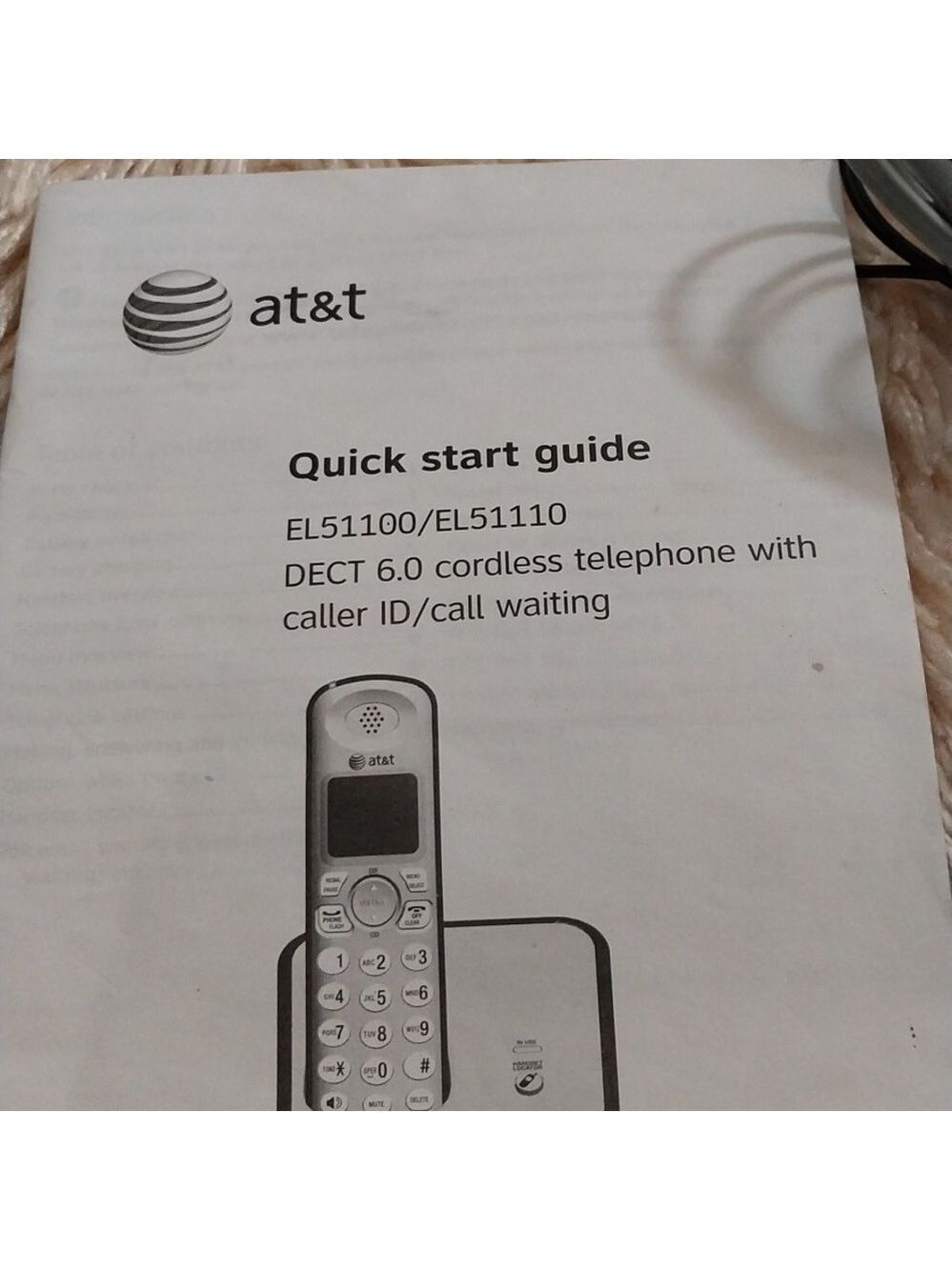 AT&T Cordless Telephone #EL51110 Dect 6.0 Digital5.02 - Picture 2 of 10